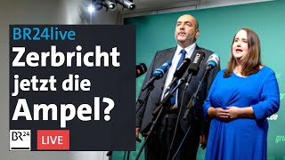 Rücktritt des GrünenVorstands Zerbricht jetzt die Ampel  BR24live [upl. by Leanahtan]