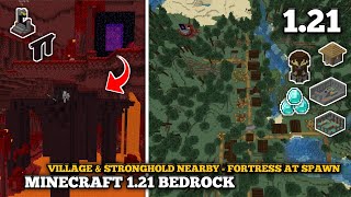 Bedrock Seed Minecraft 121 Seed  Village amp Stronghold Nearby Fortress at Spawn  bedrock 121 [upl. by Elvira]