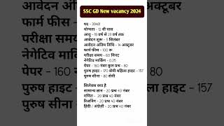 SSC GD New vacancy 202425  SSC GD syllabus 2024  25  BSTC Exam pattern 2024  25 ssc20242025 [upl. by Niliac]