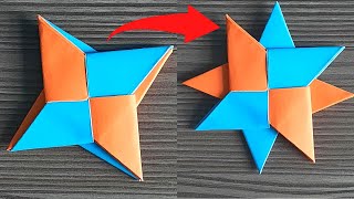 How To Make A Paper Double Ninja Star  Easy Origami [upl. by Telracs80]