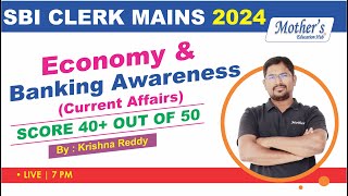 Economy amp Banking Awareness For SBI Clerk Mains  L1  By Krishna Reddy sir [upl. by Stinson31]