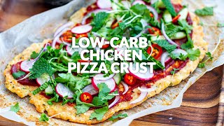 Chicken Pizza Crust  Keto LowCarb AsianInspired [upl. by Demb813]