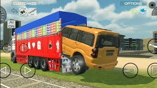 Truck me Mahindra Scorpio ko rakhne ki koshish 🤣  Indian vehicles simulator gameplay 3D [upl. by Airotcivairam]