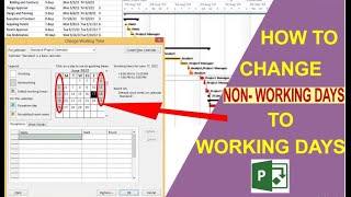 How to change non working days to working days calendar setting project schedule [upl. by Ferrel]