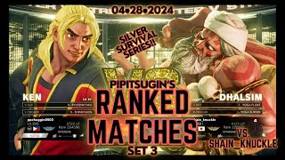 SFVPipitsugins Ranked Matches Set 3 vs Dhalsim 04•28•2024 Silver Survival Series [upl. by Lemra120]