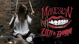 Måneskin  ZITTI E BUONI drum cover by Alisa Kharlamova [upl. by Ynattyrb557]