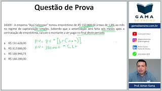 QUESTÃO 34009  CALCULO COM CAPITALIZAÇÃO SIMPLES E COMPOSTA CEA AI ANCORD [upl. by Shaver]