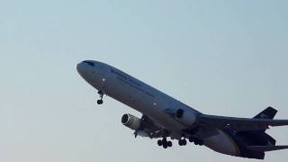 United Parcel Service UPS McDonnell Douglas MD11F N270UP takeoff from KIX Osaka  Kansai [upl. by Aihsas]