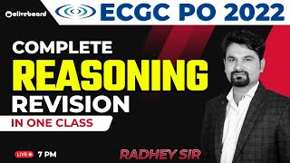 ECGC PO 2022  Complete ECGC PO Reasoning Revision in One Class  By Radhey Sir [upl. by Ineslta]