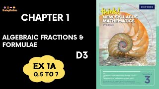 Exercise 1A Question 5 to 7 Oxford Think New Syllabus Mathematics 8th Edition D3 Book3 [upl. by Ermin]