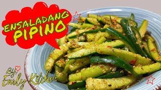 EASY CUCUMBER SALAD  ENSALADANG PIPINO  EARLY KITCHEN [upl. by Robillard]