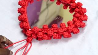 Macrame Art heart shape mirror new design  Happy Valentine Day [upl. by Ark284]