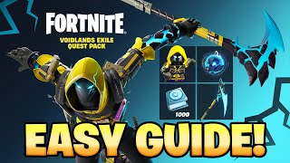 How To COMPLETE ALL VOID WARRIOR ABSENZ CHALLENGES in Fortnite Voidlands Exile Quests Pack Guide [upl. by Bremen]