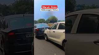 Maruti Dzire and Volkswagen Virtus viral video manishbhardwaj marutiswiftdzire shocking shorts [upl. by Hewes]