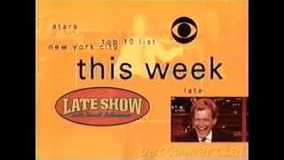 Late Show Promo 1993 David Letterman CBS Bill Cosby Fran Drescher [upl. by Dambro]