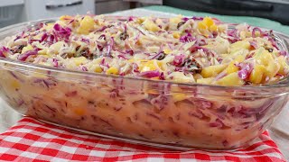 Salada Tropical fácil e deliciosa  Para festas em geral [upl. by Sabah]