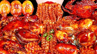 ASMR MUKBANG Spicy FLEX Seafood Boil Octopus Squid Crab Enoki Mushroom CookingampEating Korean 먹방 [upl. by Peyter175]