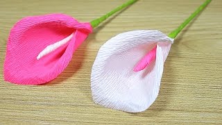 How to make Paper Flower 2017  Flower Making of Crepe Paper  DIY Paper Crafts [upl. by Corina]