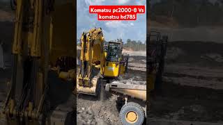 komatsu pc20008 loading overburden ke HD785 komatsu miningtruck constructionequipment excavator [upl. by Alethea]