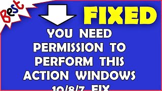 You Need Permission to Perform This Action Windows 1087 FIX [upl. by Omrelliug917]