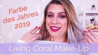 Living Coral  MakeUp mit der Farbe des Jahres 2019  VioletSunday 💜 [upl. by Ortrud]