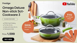 Prestige Omega Deluxe NonStick Cookware 3 Pc Set  PFOA Free 5Layer Coatin views viralvideo [upl. by Jaddo]