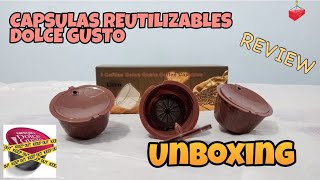 CAPSULAS REUTILIZABLES PARA CAFETERA DOLCE GUSTO  Unboxing y Review [upl. by Lladnar553]