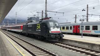 HD AlpenExpress Winter 2023 mit MRCE Taurus 182 598 Ausfahrt in Innsbruck Hbf [upl. by Thoer]