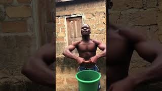 Shoulder workout with a bucket of water motivation motivation viral [upl. by Kcirdneked]