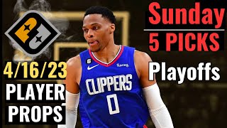 PRIZEPICKS NBA 41623 SUNDAY CORE PLAYER PROPS PLAYOFFS [upl. by Akemehc830]