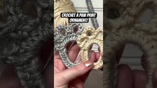 Learn to crochet a Paw Print Ornament for Christmas 🎄 crochetchristmas freecrochetpattern [upl. by Ahsiekat]