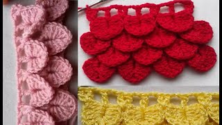 Dos formas de tejer punto de escamas a crochet [upl. by Aicilaf960]