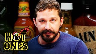 Shia LaBeouf Sheds a Tear While Eating Spicy Wings  Hot Ones [upl. by Einaffit82]