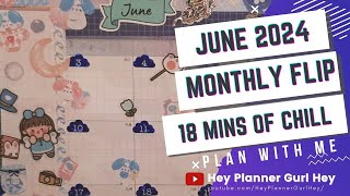 💜 Plan with Me  JUNE Calendar Monthly page in Hobonichi💜 18 Minutes of Chill [upl. by Htnnek]