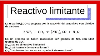 Reactivo Limitante Ejemplo 02 [upl. by Nickie]