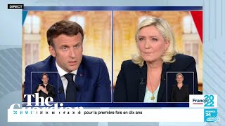 Emmanuel Macron and Marine Le Pen clash over Russia in leadership debate [upl. by Siravrat553]