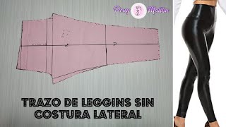 CÃ“MO HACER PATRÃ“N DE LEGGINS SIN COSTURA LATERAL  Tips de Costura  Trazo perfecto [upl. by Wachtel]