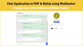 Chat Application in PHP amp MySql using WebSocket  Display User with Online or Offline Status [upl. by Yraccaz]