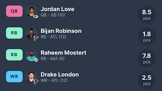 Perfect Draft with the 8th pick fantasyfootball fantasyfootballdraft breecehall drakelondon fyp [upl. by Enelyaj]