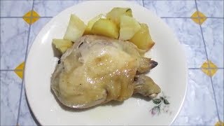 POLLO AL FORNO CON PATATE  Ricetta facile e leggera [upl. by Lalita]