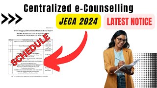 SCHEDULE OF COUNSELLING FOR JECA – 2024 🔴  LATEST NOTICE ON JECA makaut jeca wbjeeb [upl. by Celisse]