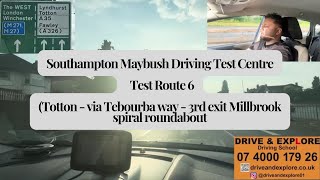 Southampton Maybush Driving Test Centre Test Route 6 Totton 3rd exit Millbrook spiral roundabout [upl. by Biddle]