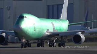 Cargolux 7478F LXVCL 1st Flight after Reject Takeoff  KPAE Paine Field [upl. by Dani918]