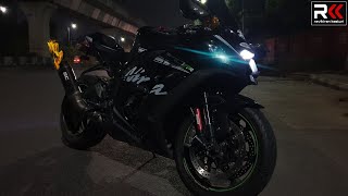 Kawasaki ZX10RR Splitting Flames SC Project Exhaust Short ride Motovlog [upl. by Fields70]