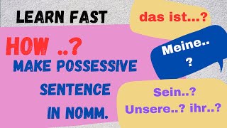 possessive articles in German Possessivartikel  Learn Germanlearngermanoriginal learngerman [upl. by Aserej522]