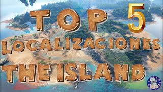 Top 5 ARK Mejores lugares para construir  The Island [upl. by Reifinnej]