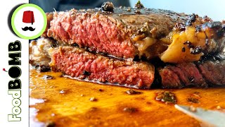 177 Ribeye met Champignonsaus  Ribeye Bakken  Foodbomb [upl. by Eenot190]