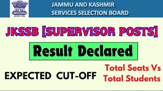 JKSSB SUPERVISOR Posts Result Declared Check Your Result and Cut off Category wise Seats 2024 [upl. by Ruphina]