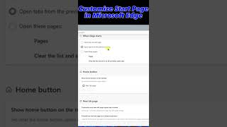 Customize Start Page in Microsoft Edge shorts [upl. by Ynahpit]