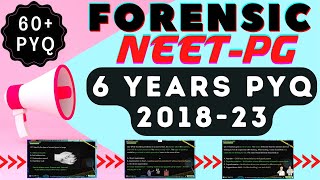 Forensic NEETPG last 6 year PYQ  Neet pg recall FMT [upl. by Ardeahp517]